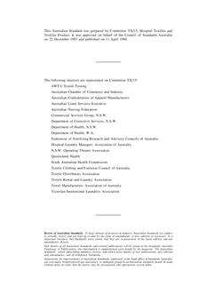 AS 3789.5: 04/11/1994 Textiles for health care facilities and institutions, Part 5: Wool blankets – Laundering procedures