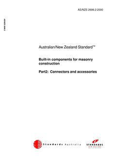 AS/NZS 2699.2: 01/01/2000 Built-in components for masonry construction, Part 2: Connectors and accessories