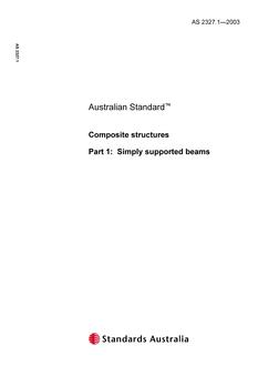 AS 2327.1: 08/18/2003 Composite structures, Part 1: Simply supported beams
