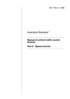 AS 1742.4: 01/01/1999 Manual of uniform traffic control devices – Speed controls