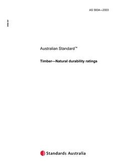 AS 5604: 01/01/2003 Timber – Natural durability ratings