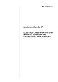 AS 2429: 12/31/1980 Electroplated coatings of rhodium for general engineering applications
