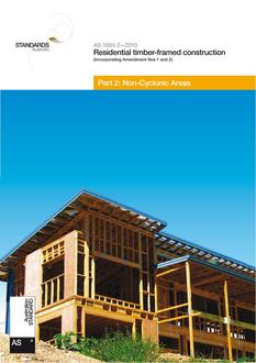 AS 1684.2: 06/21/2010 Residential timber-framed construction, Part 2: Non-cyclonic areas