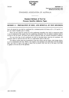 AS 1635.1.1: 11/01/1974 Methods of testing pressure sensitive adhesive tape – Preparation of rolls and removal of test specimens