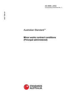 AS 4906: 02/25/2002 Minor works contract conditions (Principal administered)