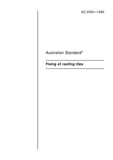 AS 2050: 12/31/1988 Fixing of roofing tiles