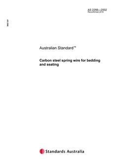 AS 2266: 12/20/2002 Carbon steel spring wire for bedding and seating AS 2266: 12/20/2002 Carbon steel spring wire for bedding and seating