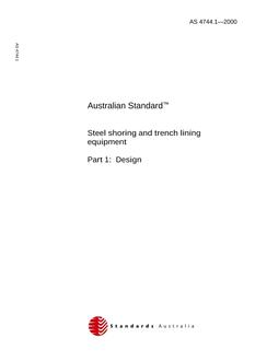 AS 4744.1: 01/01/2000 Steel shoring and trench lining – Design