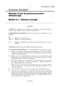AS 1635.3.1: 01/01/1993 Methods of test for pressure-sensitive adhesive tape – Adhesion strength