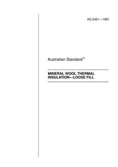 AS 2461: 12/31/1980 Mineral wool thermal insulation – Loose fill