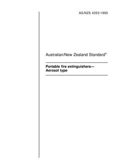 AS/NZS 4353: 12/05/1995 Portable fire extinguishers – Aerosol type