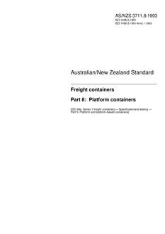AS/NZS 3711.8: 10/25/1993 Freight containers, Part 8: Platform containers