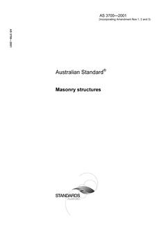 AS 3700: 01/01/2001 Masonry structures
