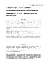 AS/NZS 1580.601.3: 03/14/1994 Paints and related materials – Methods of test, Method 601.3: Colour – Methods of colour measurement