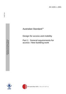 AS 1428.1: 06/05/2001 Design for access and mobility, Part 1: General requirements for access – New building work