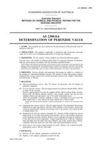 AS 2300.8.6: 10/06/1983 Methods of chemical and physical testing for the dairying industry, Method 8.6: Anhydrous milk fat – Peroxide value