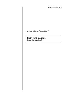 AS 1997: 08/01/1977 Plain limit gauges (metric series)