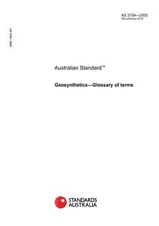 AS 3704: 04/21/2005 Geosynthetics – Glossary of terms