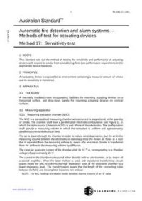 AS 2362.17: 01/01/2001 Automatic fire detection and alarm systems – Methods of test for actuating devices – Sensitivity test