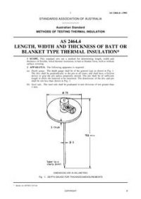 AS 2464.4: 12/31/1980 Methods of testing thermal insulation – Length, width and thickness of batt or blanket type thermal insulation