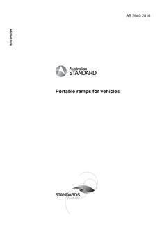 AS 2640: 05/24/2016 Portable ramps for vehicles