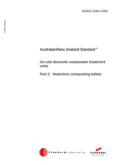 AS/NZS 1546.2: 01/01/2001 On-site domestic wastewater treatment units – Waterless composting toilets