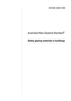 AS/NZS 2208: 12/05/1996 Safety glazing materials in buildings