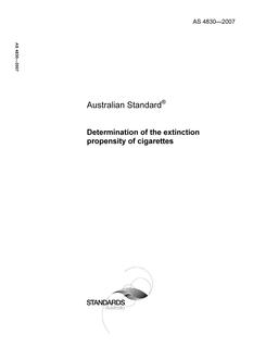 AS 4830: 03/05/2007 Determination of the extinction propensity of cigarettes