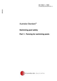 AS 1926.1: 01/01/1993 Swimming pool safety – Fencing for swimming pools