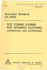AS L9: 01/01/1970 Size coding scheme for women’s clothing (underwear and outerwear)
