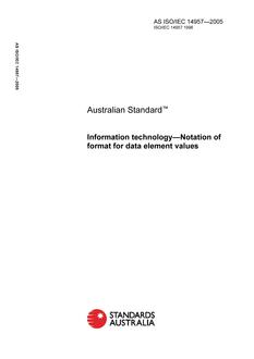 AS ISO IEC 14957: 01/01/2005 Information technology – Notation of format for data element values