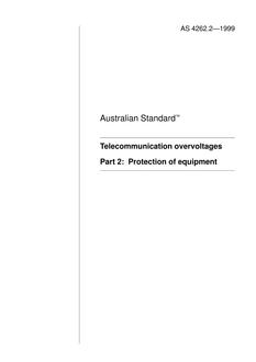 AS 4262.2: 06/05/1999 Telecommunication overvoltages, Part 2: Protection of equipment
