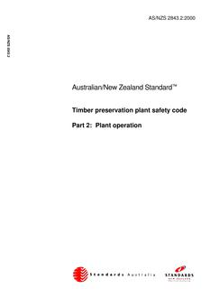 AS/NZS 2843.2: 04/07/2000 Timber preservation plant safety code, Part 2: Plant operation