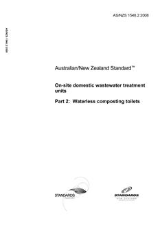 AS/NZS 1546.2: 05/25/2008 On-site domestic wastewater treatment units, Part 2: Waterless composting toilets