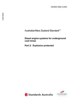 AS/NZS 3584.2: 07/15/2003 Diesel engine systems for underground coal mines, Part 2: Explosion protected
