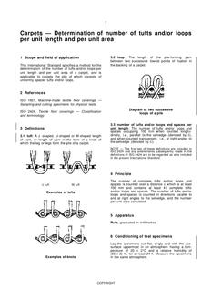 AS/NZS 2111.9: 08/05/1996 Textile floor coverings – Tests and measurements, Method 9: Determination of the number of tufts per unit length and per unit area
