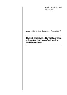 AS/NZS 4528: 01/05/1998 Coated abrasives – General purpose rolls – Any backing – Designation and dimensions