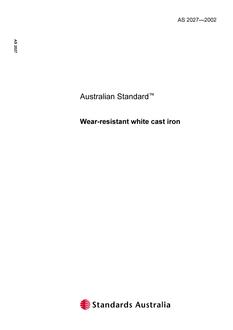 AS 2027: 01/01/2002 Wear-resistant white cast iron