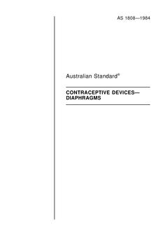 AS 1808: 12/31/1983 Contraceptive devices – Diaphragms AS 1808: 12/31/1983 Contraceptive devices – Diaphragms