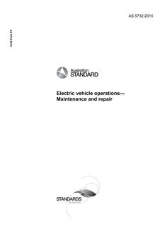AS 5732: 08/06/2015 Electric vehicle operations – Maintenance and repair