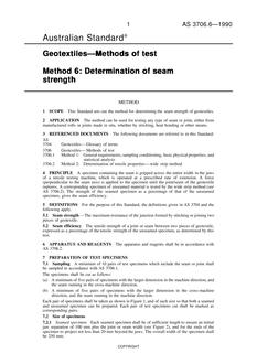 AS 3706.6: 10/14/1990 Geotextiles – Methods of test – Determination of seam strength