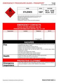 AS 1678.3.2.002: 01/01/1998 Emergency procedure guide – Transport – Xylenes