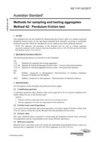 AS 1141.42: 02/27/2017 Methods for sampling and testing aggregates, Method 42: Pendulum friction test