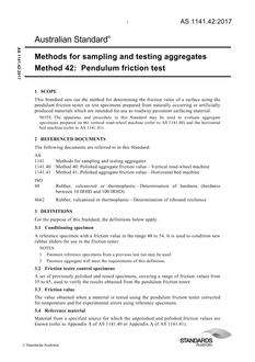 AS 1141.42: 02/27/2017 Methods for sampling and testing aggregates, Method 42: Pendulum friction test