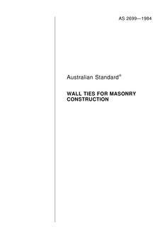 AS 2699: 05/10/1984 Wall ties for masonry construction