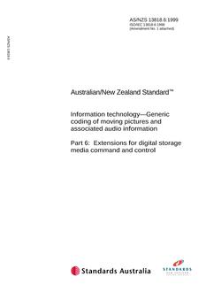 AS/NZS 13818.6: 08/05/1999 Information technology – Generic coding of moving pictures and associated audio information, Part 6: Extensions for digital storage media command and control