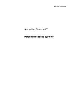 AS 4607: 11/05/1999 Personal response systems