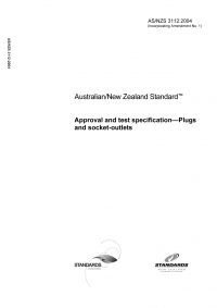 AS/NZS 3112: 12/21/2004 Approval and test specification – Plugs and socket-outlets