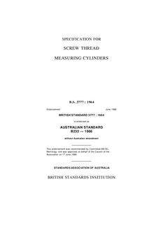 AS B233: 01/01/1966 Screw thread measuring cylinders