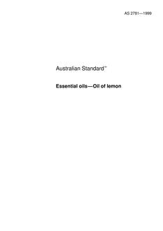 AS 2781: 09/05/1999 Essential oils – Oil of lemon